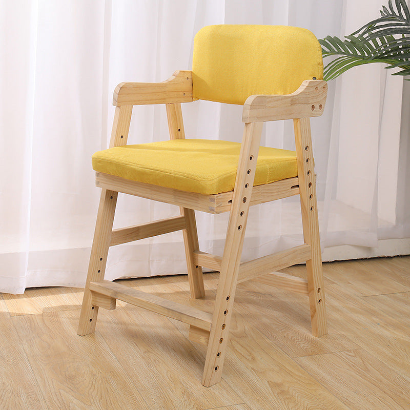 Modern Minimalist Adjustable Solid Pine Wood Cotton Linen Foam Sponge Kids Chair For Bedroom Cuvalon