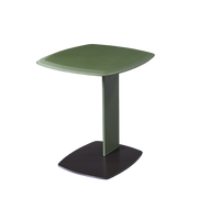 Rounded Square Faux Saddle Leather End Table - Scandinavian Accent Side Table For Living Room Cuvalon