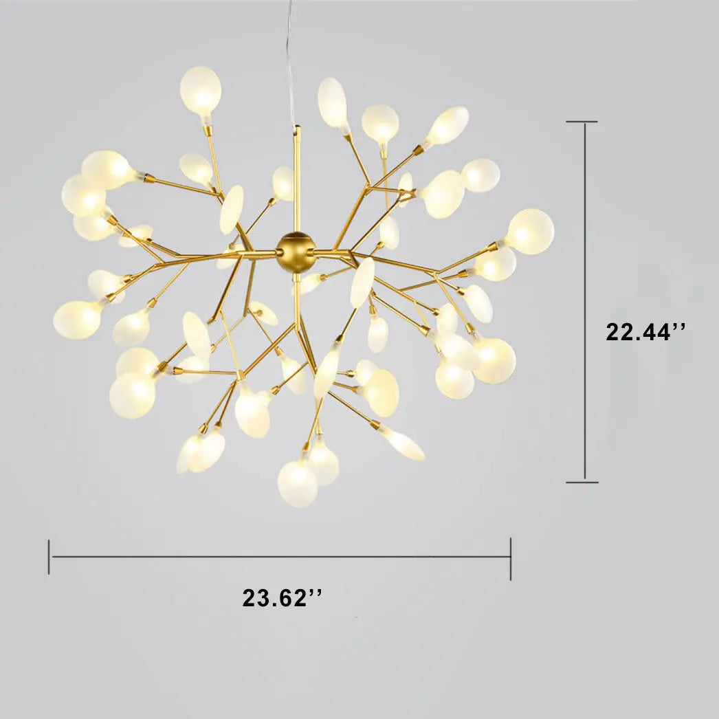 Modern Metal Branches 27/36 Light Fireflies LED Chandeliers Cuvalon