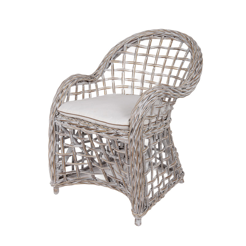 Hand-Crafted Rustic Armchair - Lightweight Rattan Accent Chair Backrest Armrest For Garden & Outdoor Patio Cuvalon