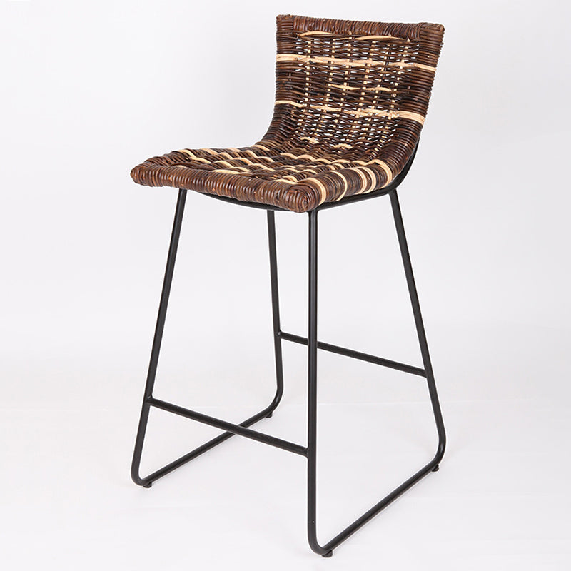 Farmhouse Rattan Bar Stool - Easy-Maneuver Rattan Cool Seating Bar Dining Stool For Dining Room & Kitchen Cuvalon