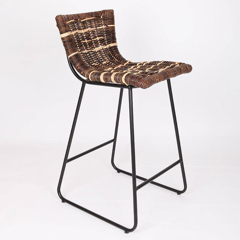 Farmhouse Rattan Bar Stool - Easy-Maneuver Rattan Cool Seating Bar Dining Stool For Dining Room & Kitchen Cuvalon