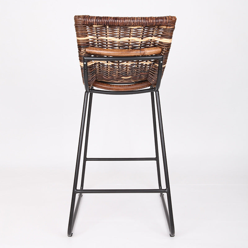 Farmhouse Rattan Bar Stool - Easy-Maneuver Rattan Cool Seating Bar Dining Stool For Dining Room & Kitchen Cuvalon