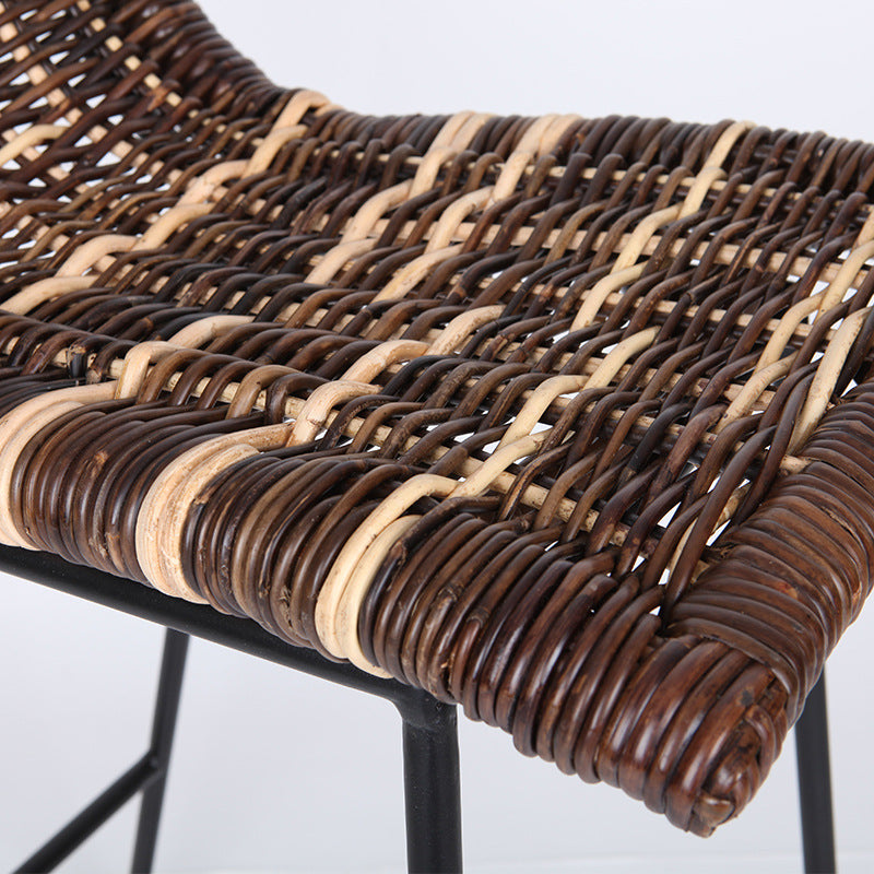 Farmhouse Rattan Bar Stool - Easy-Maneuver Rattan Cool Seating Bar Dining Stool For Dining Room & Kitchen Cuvalon