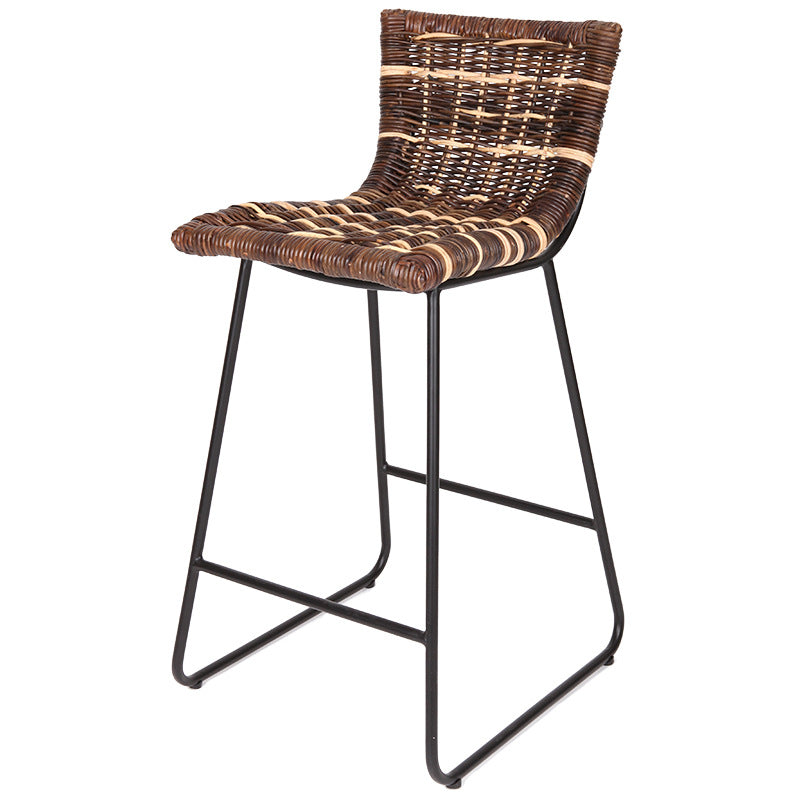 Farmhouse Rattan Bar Stool - Easy-Maneuver Rattan Cool Seating Bar Dining Stool For Dining Room & Kitchen Cuvalon