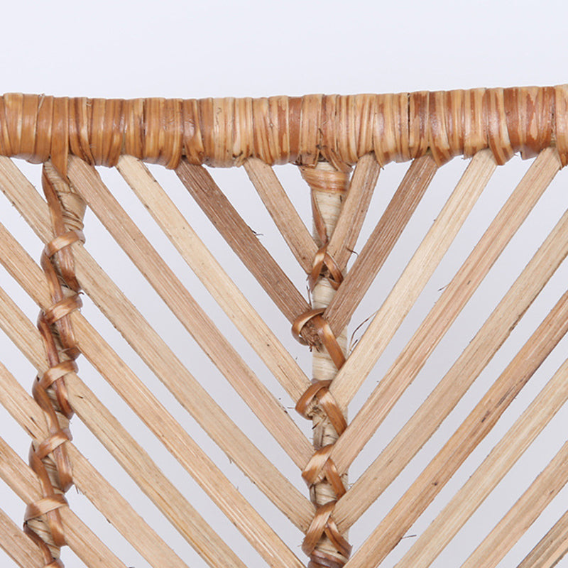 Coastal Rattan Dining Chair - Hand-Woven Feather-Leaf Texture & Iron Frame Chair For Dining Room & Kitchen Cuvalon