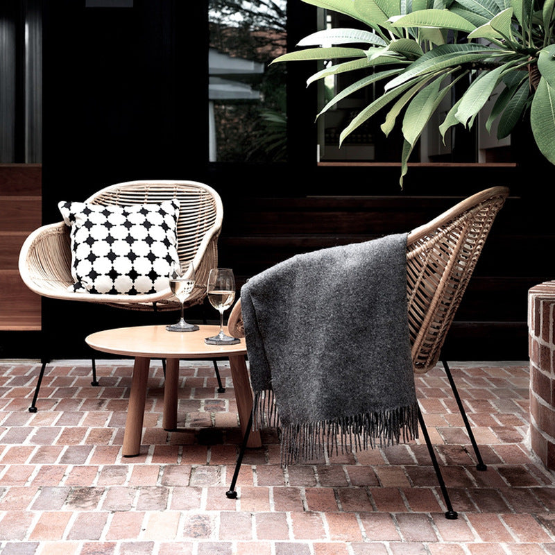 Durable Rattan & Iron Frame Armchair - Lightweight Versatile Chair For Garden Cuvalon