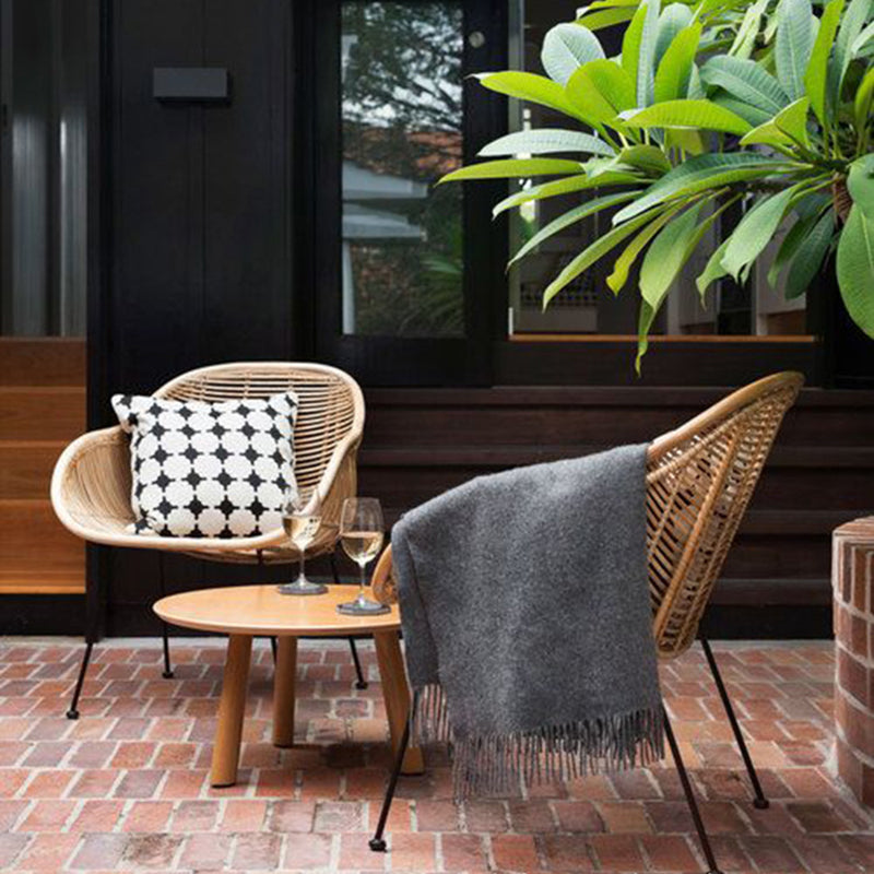 Durable Rattan & Iron Frame Armchair - Lightweight Versatile Chair For Garden Cuvalon