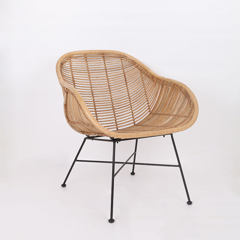 Durable Rattan & Iron Frame Armchair - Lightweight Versatile Chair For Garden Cuvalon