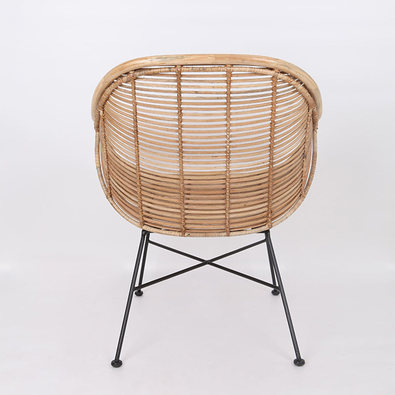 Durable Rattan & Iron Frame Armchair - Lightweight Versatile Chair For Garden Cuvalon