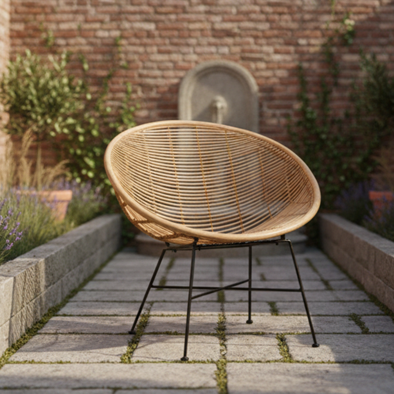 Circular Wrap-Around Rattan Chair - Ergonomic Comfort Hand-Woven & Breathable Chair For Garden Cuvalon