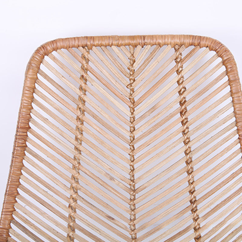Boho-Style Rattan Weaving Bar Stool - Stable Support Airy Texture Backrest Stool For Dining Room & Kitchen Cuvalon