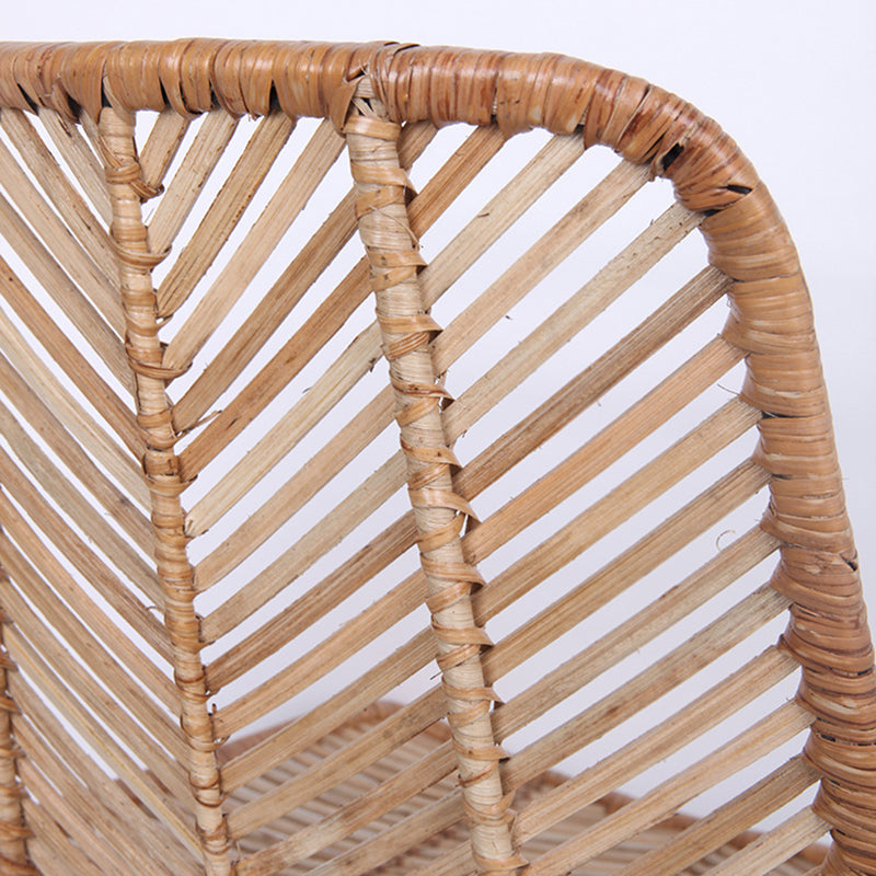 Boho-Style Rattan Weaving Bar Stool - Stable Support Airy Texture Backrest Stool For Dining Room & Kitchen Cuvalon