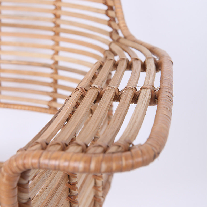 Lightweight Rattan Armchair - Breathable Hand-Woven Chair Backrest Armrest For Living Room Cuvalon