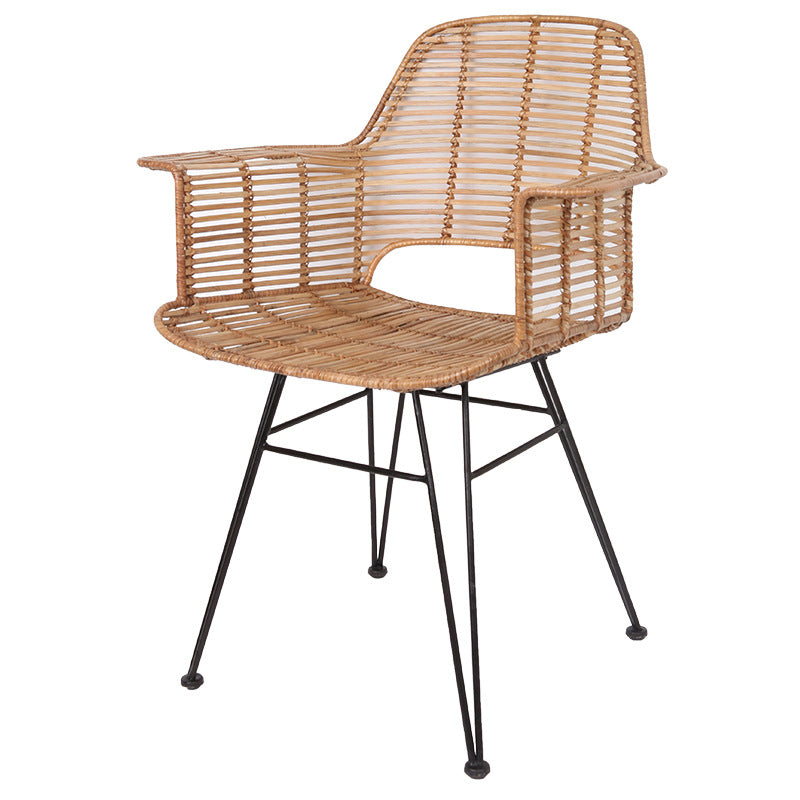 Lightweight Rattan Armchair - Breathable Hand-Woven Chair Backrest Armrest For Living Room Cuvalon
