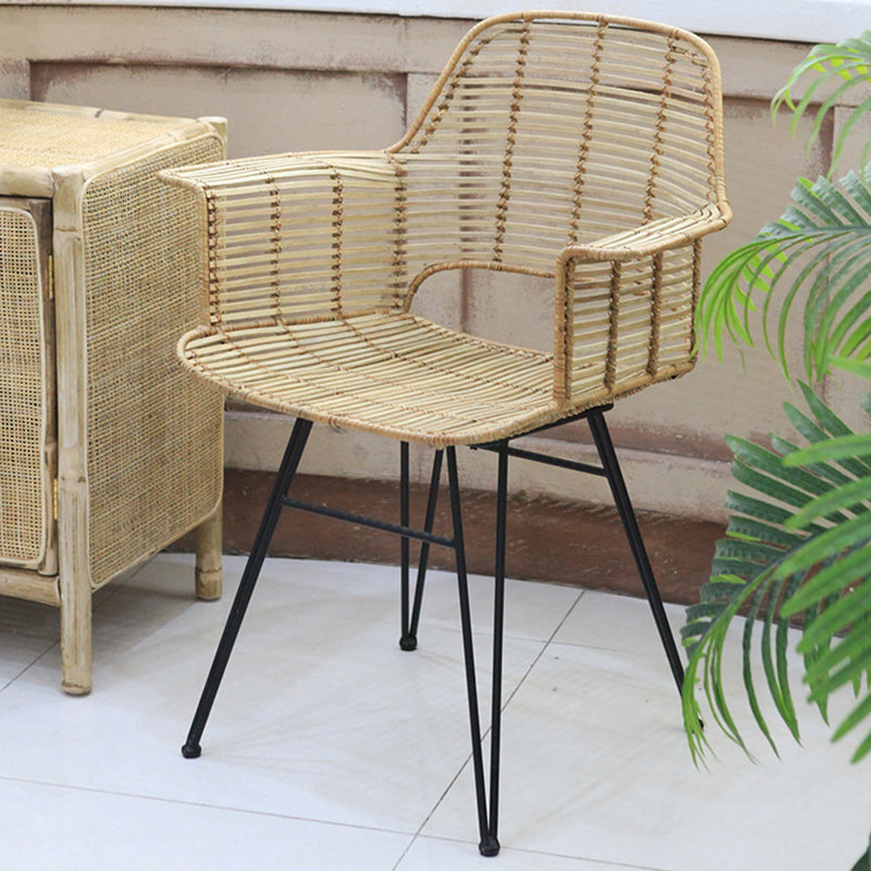 Lightweight Rattan Armchair - Breathable Hand-Woven Chair Backrest Armrest For Living Room Cuvalon