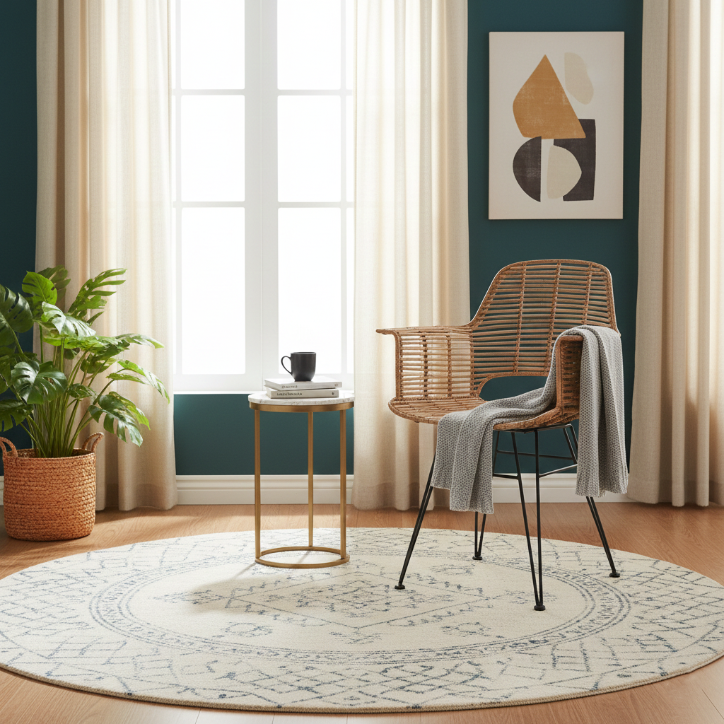 Lightweight Rattan Armchair - Breathable Hand-Woven Chair Backrest Armrest For Living Room Cuvalon