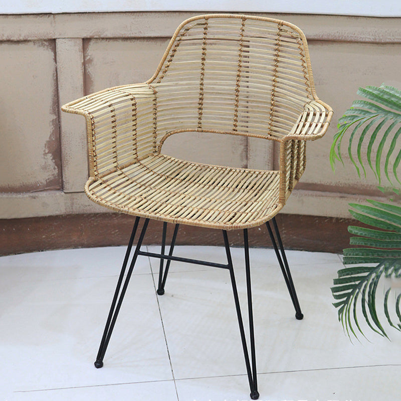 Lightweight Rattan Armchair - Breathable Hand-Woven Chair Backrest Armrest For Living Room Cuvalon