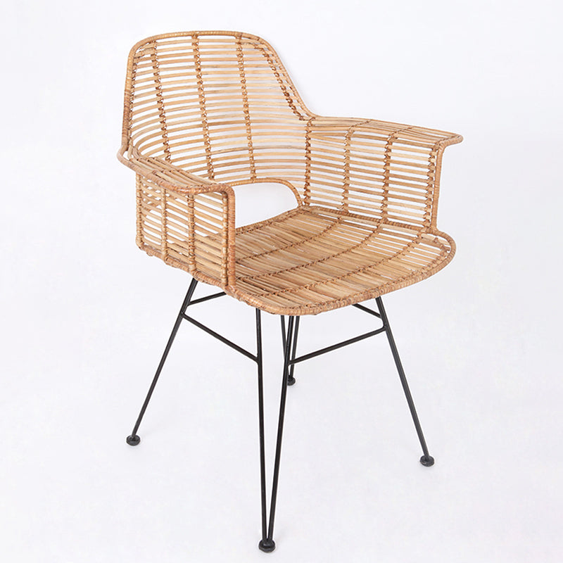 Lightweight Rattan Armchair - Breathable Hand-Woven Chair Backrest Armrest For Living Room Cuvalon