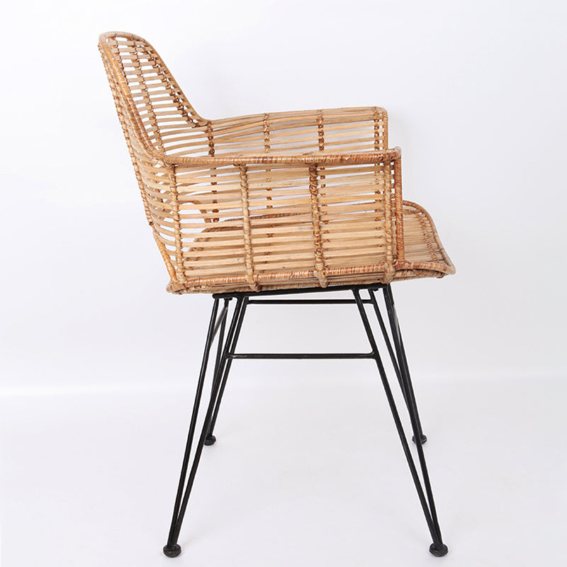 Lightweight Rattan Armchair - Breathable Hand-Woven Chair Backrest Armrest For Living Room Cuvalon