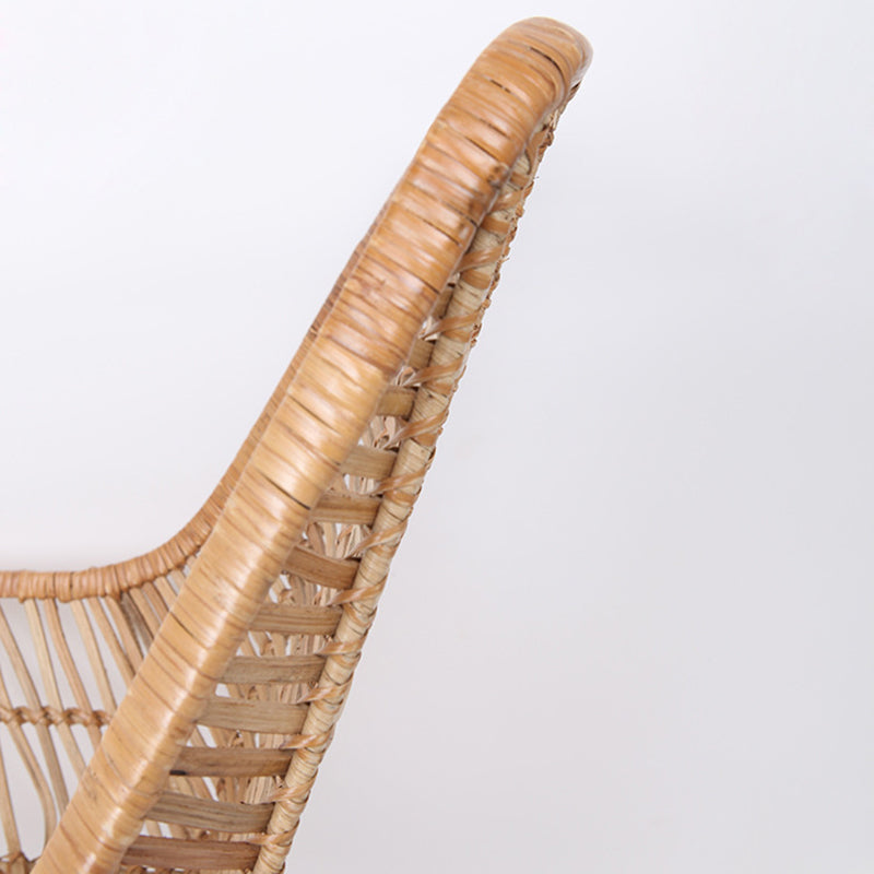 Ergonomic Natural Rattan Armchair - Rust-Proof Iron Frame Cool Seating Chair For Living Room Cuvalon