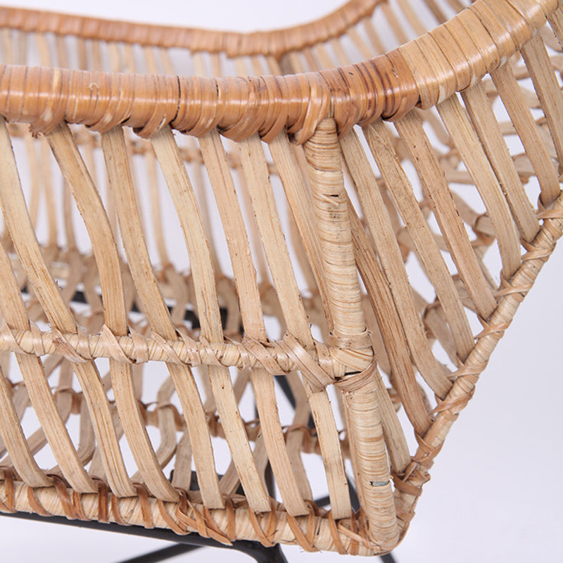 Ergonomic Natural Rattan Armchair - Rust-Proof Iron Frame Cool Seating Chair For Living Room Cuvalon