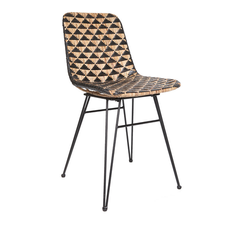 Bohemian Geometric Rattan Dining Chair - Lightweight Hand-Woven Rattan Chair For Dining Room & Kitchen Cuvalon