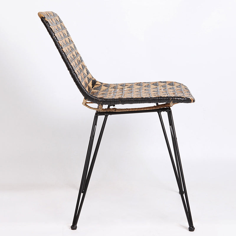 Bohemian Geometric Rattan Dining Chair - Lightweight Hand-Woven Rattan Chair For Dining Room & Kitchen Cuvalon
