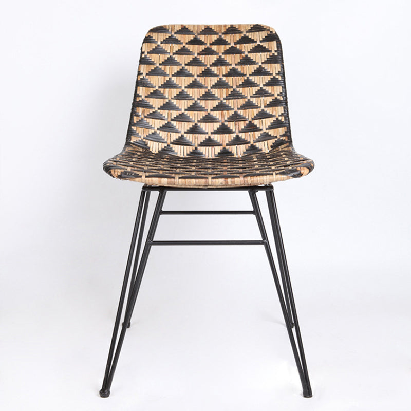 Bohemian Geometric Rattan Dining Chair - Lightweight Hand-Woven Rattan Chair For Dining Room & Kitchen Cuvalon