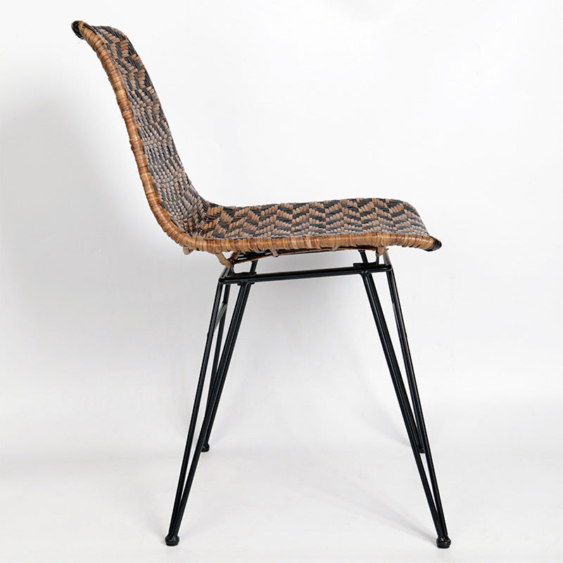 Breathable Rattan Weaving Dining Chair - Scandinavian Geometric Pattern Chair For Dining Room & Kitchen Cuvalon