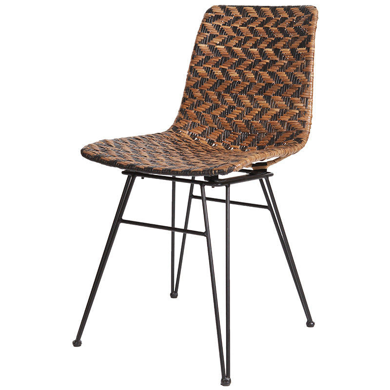 Breathable Rattan Weaving Dining Chair - Scandinavian Geometric Pattern Chair For Dining Room & Kitchen Cuvalon