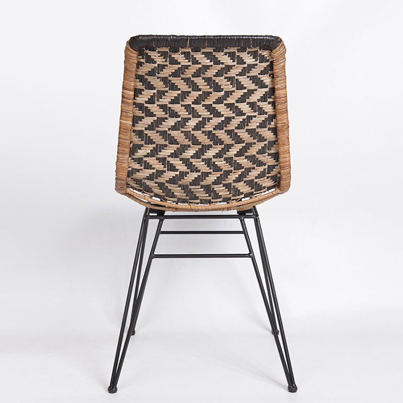 Breathable Rattan Weaving Dining Chair - Scandinavian Geometric Pattern Chair For Dining Room & Kitchen Cuvalon