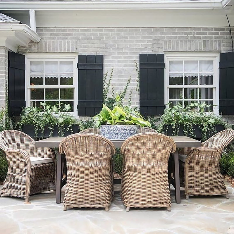 Premium Rattan Weaving Chair - Whimsical Curves Hand-Woven Bohemian Dining Chair For Dining Room & Garden Cuvalon