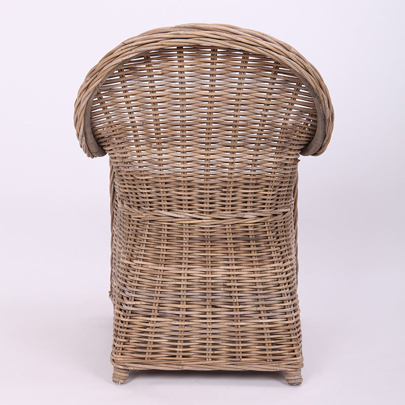 Premium Rattan Weaving Chair - Whimsical Curves Hand-Woven Bohemian Dining Chair For Dining Room & Garden Cuvalon