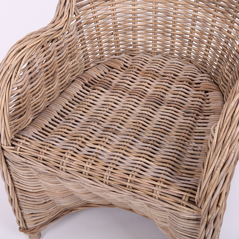 Premium Rattan Weaving Chair - Whimsical Curves Hand-Woven Bohemian Dining Chair For Dining Room & Garden Cuvalon