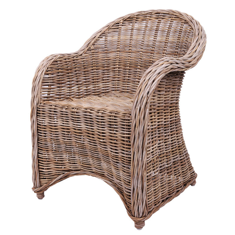 Premium Rattan Weaving Chair - Whimsical Curves Hand-Woven Bohemian Dining Chair For Dining Room & Garden Cuvalon