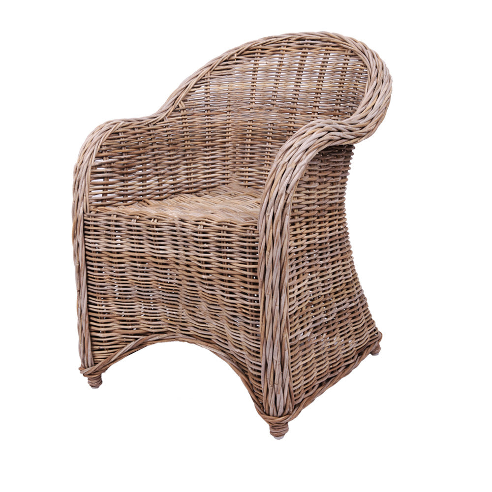 Premium Rattan Weaving Chair - Whimsical Curves Hand-Woven Bohemian Dining Chair For Dining Room & Garden Cuvalon