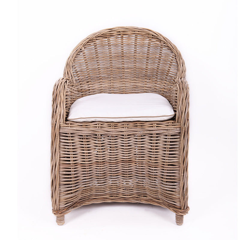 Premium Rattan Weaving Chair - Whimsical Curves Hand-Woven Bohemian Dining Chair For Dining Room & Garden Cuvalon