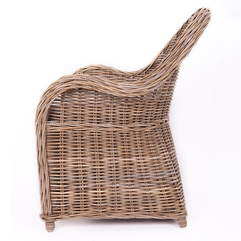 Premium Rattan Weaving Chair - Whimsical Curves Hand-Woven Bohemian Dining Chair For Dining Room & Garden Cuvalon