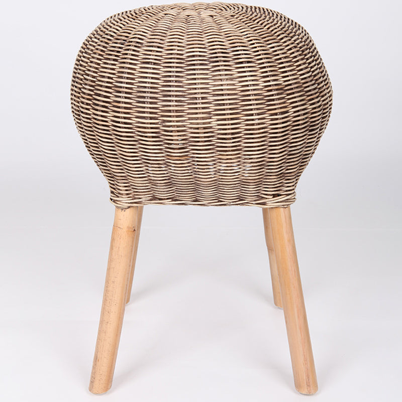 Traditional Chinese Natural Rattan Shoe Bench - Drum Handmade Shoe Stool For Living Room Cuvalon