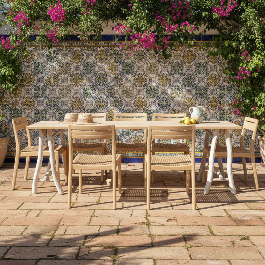 Sleek Teak Dining Table - Termite-Resistant & Long-Lasting Table For Garden Cuvalon