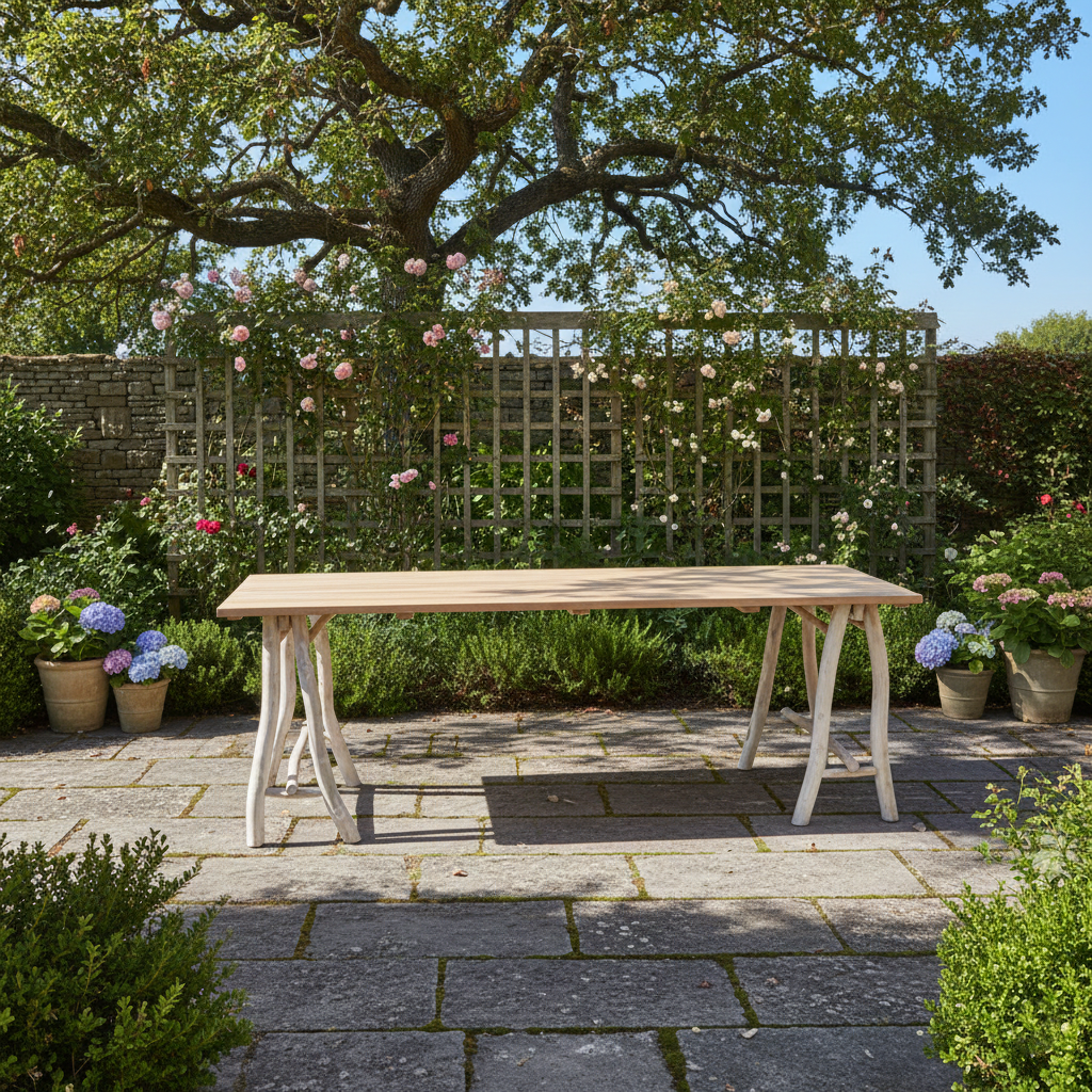Sleek Teak Dining Table - Termite-Resistant & Long-Lasting Table For Garden Cuvalon