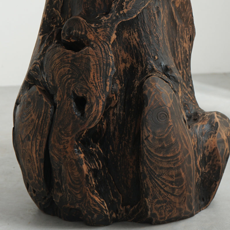 Traditional Chinese Natural Teak Wood Side Table - Hand-Carved Coffee Table For Living Room Cuvalon