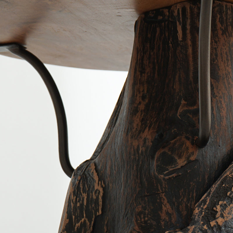 Traditional Chinese Natural Teak Wood Side Table - Hand-Carved Coffee Table For Living Room Cuvalon