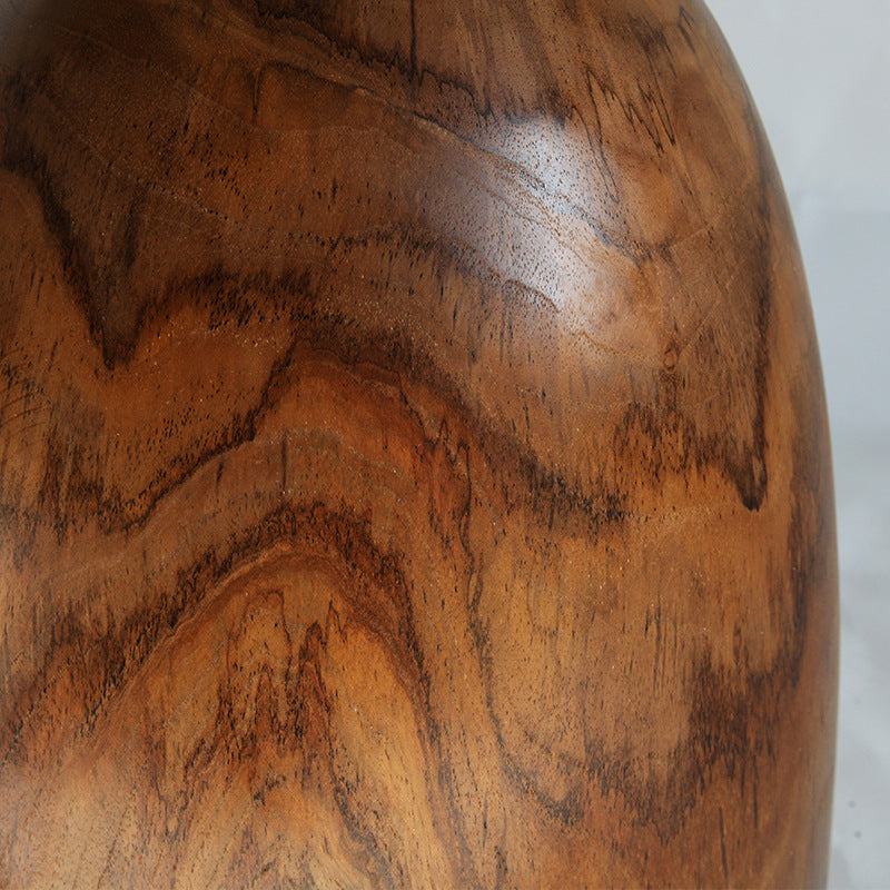 Traditional Bowl Shaped Top Coffee Table - Teak Wood Sculptural End Table For Living Room Cuvalon