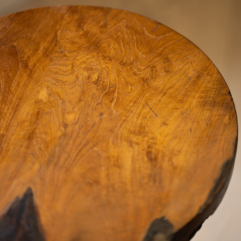 Traditional Sculptural Hourglass Coffee Table - Teak Wood Handmade Statement End Table For Living Room Cuvalon