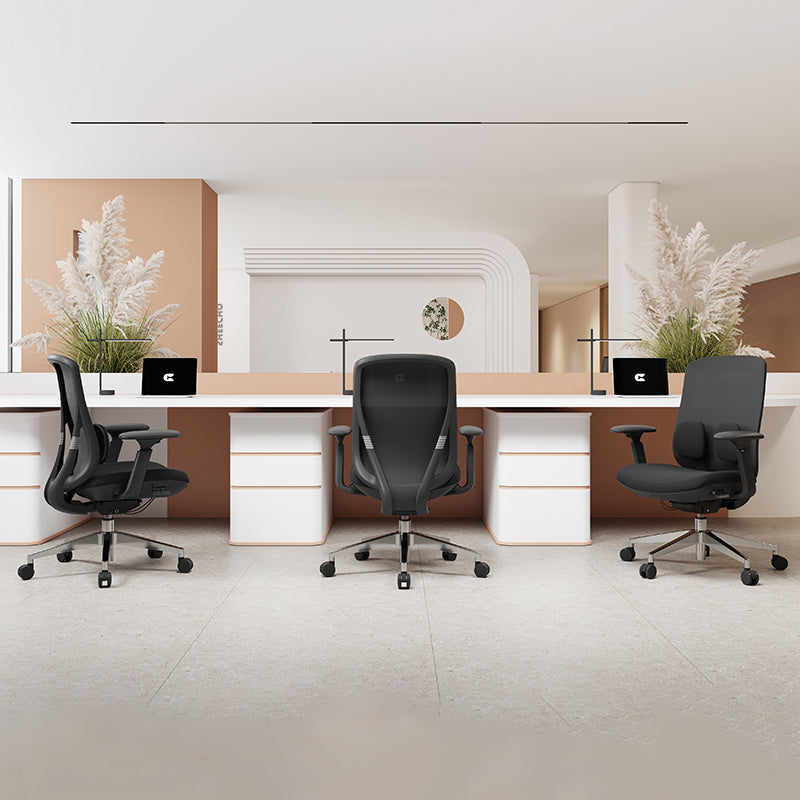 Long-Hour Comfort Ergonomic Office Chair - High-Resilience Seat Silent Casters & Aluminum Base Desk Chair For Home Office Cuvalon