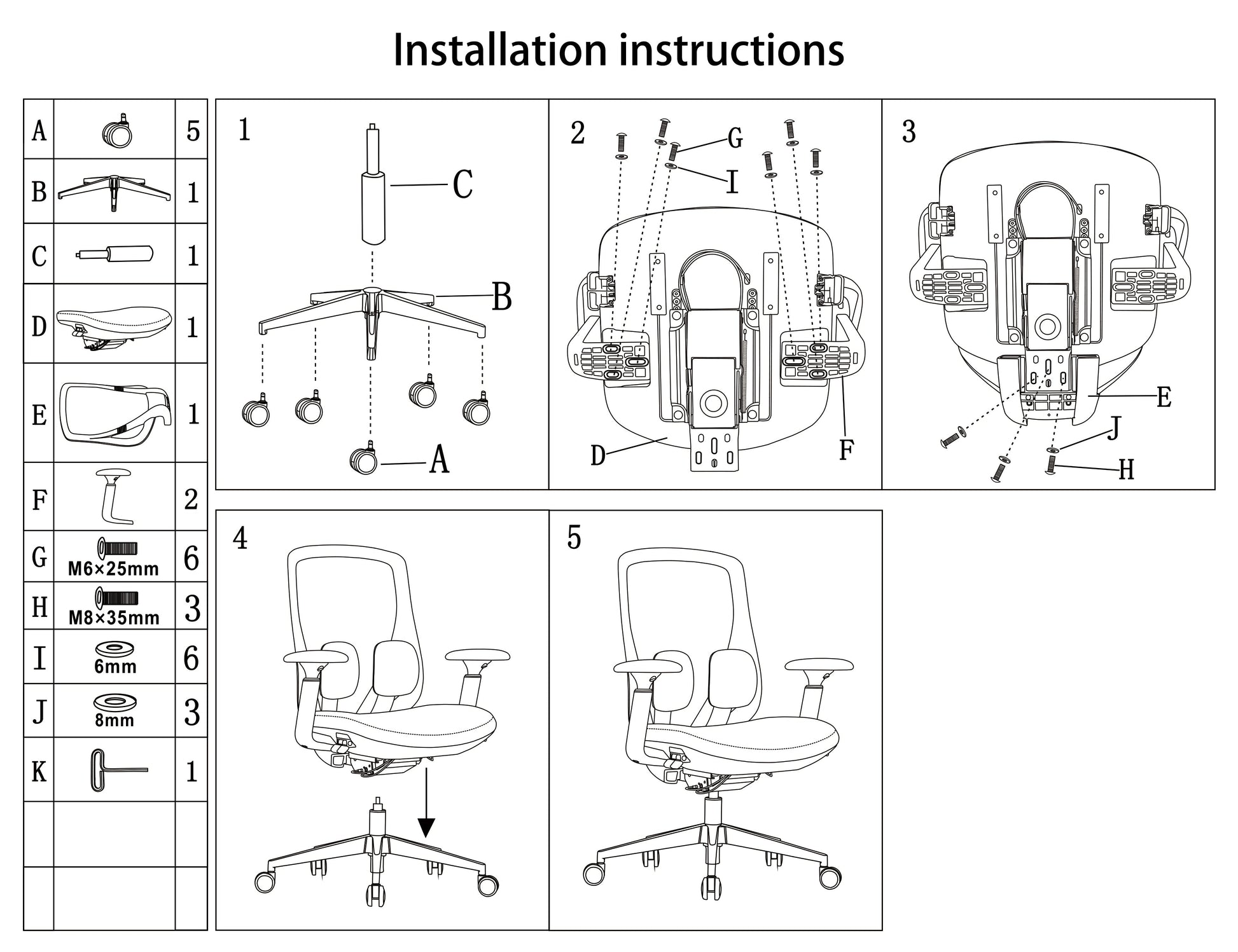 Long-Hour Comfort Ergonomic Office Chair - High-Resilience Seat Silent Casters & Aluminum Base Desk Chair For Home Office Cuvalon