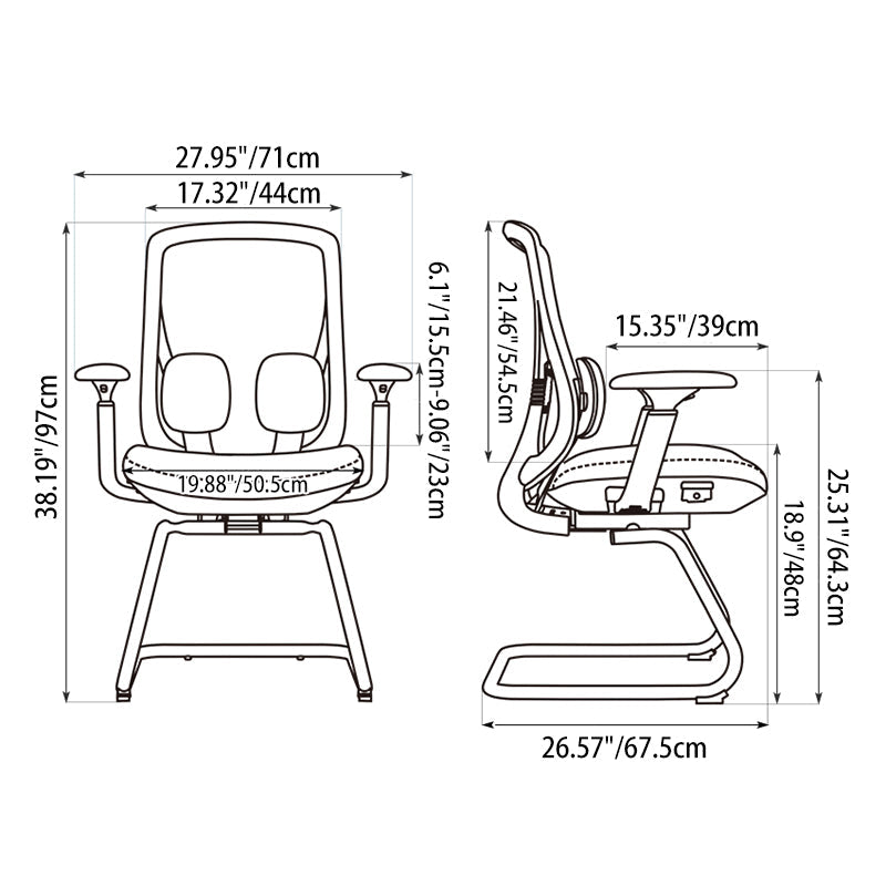 Saddle-Base Office Chair - 4D Adjustable Armrests & Adaptive Lumbar Support Mesh Conference Desk Chair For Home Office Cuvalon