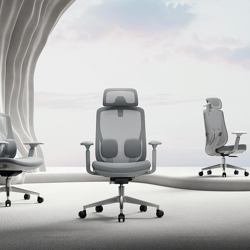 Modern Ergonomic High-Back Executive Chair - 4D Tri-Joint Headrest & Adaptive Lumbar Support Mesh Office Chair For Home Office Cuvalon